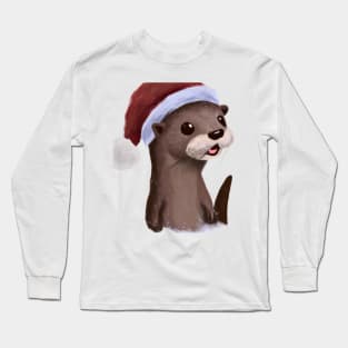 Cute Otter Drawing Long Sleeve T-Shirt